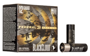 FEDERAL BLACK CLOUD 12GA 3" #4 Steel Shot 25 Rounds