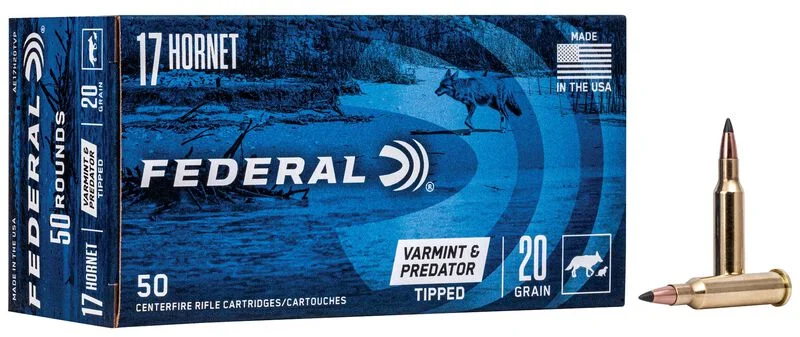 AMERICAN EAGLE Varmint & Predator 17 Hornet 20 Grain Tipped Varmint 3610 fps 50 Rounds