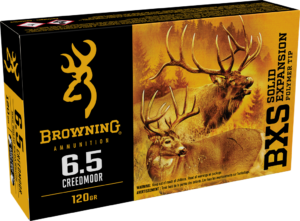Browning BXS 6.5 Creedmoor 120 gr Copper Solid Expansion Polymer Tip 20-Round Box B192400651