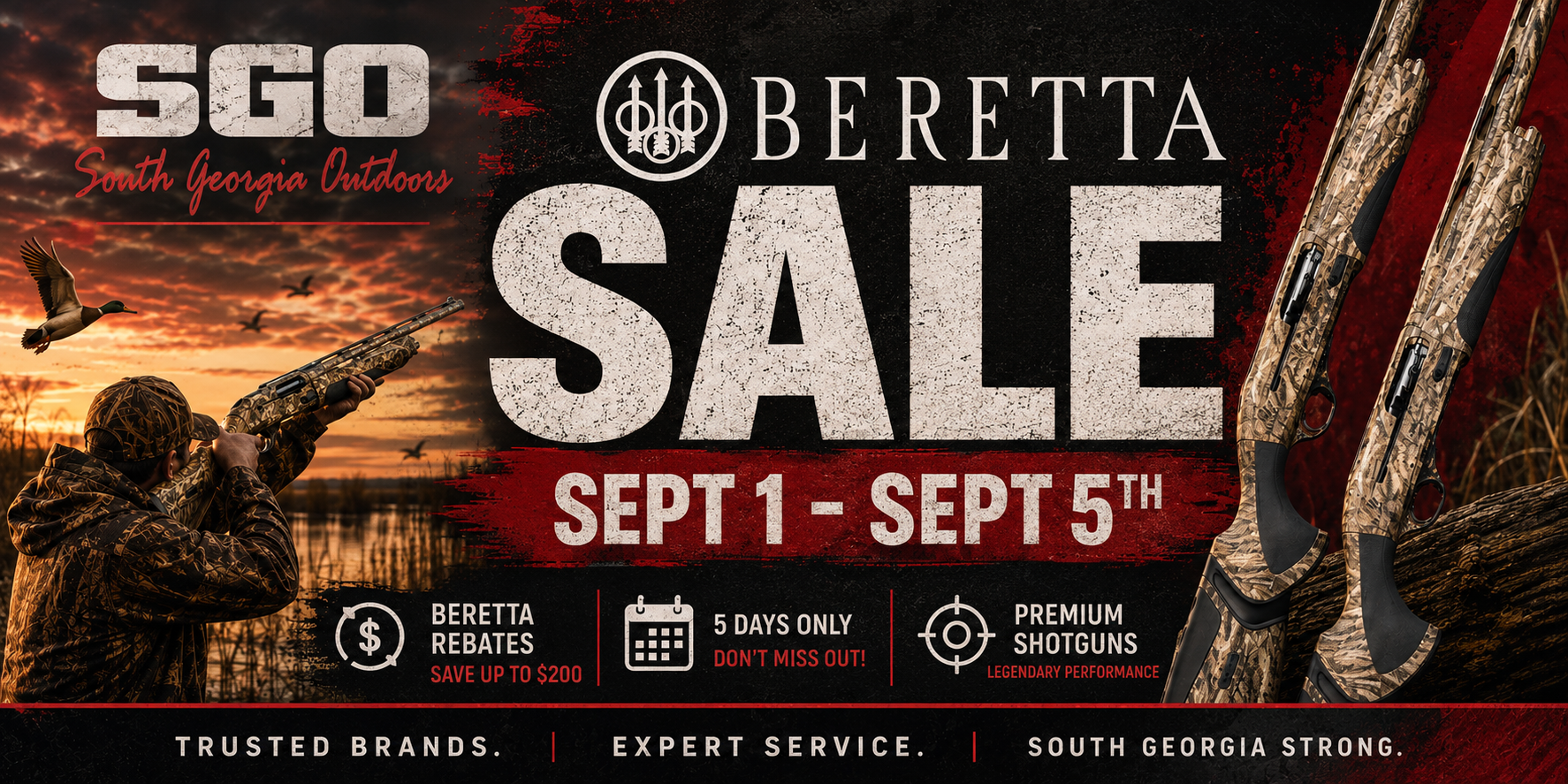 Beretta Sale September 1-5 - rebates up to $200