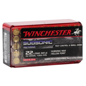 Winchester Subsonic 42 Max 22LR 42gr HP 50 Per Box