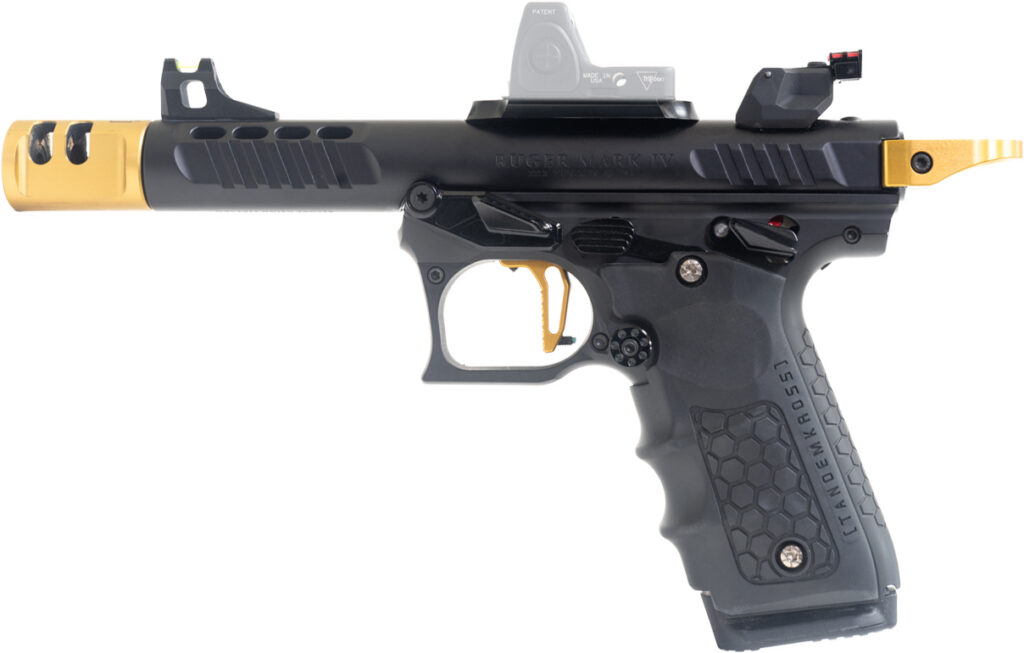 TANDEM RUGER MARK IV 22/45 RACE GUN BLK/GOLD